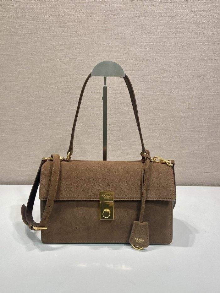 Buy Prada Soft Sound Medium Suede Replica Shoulder Bag