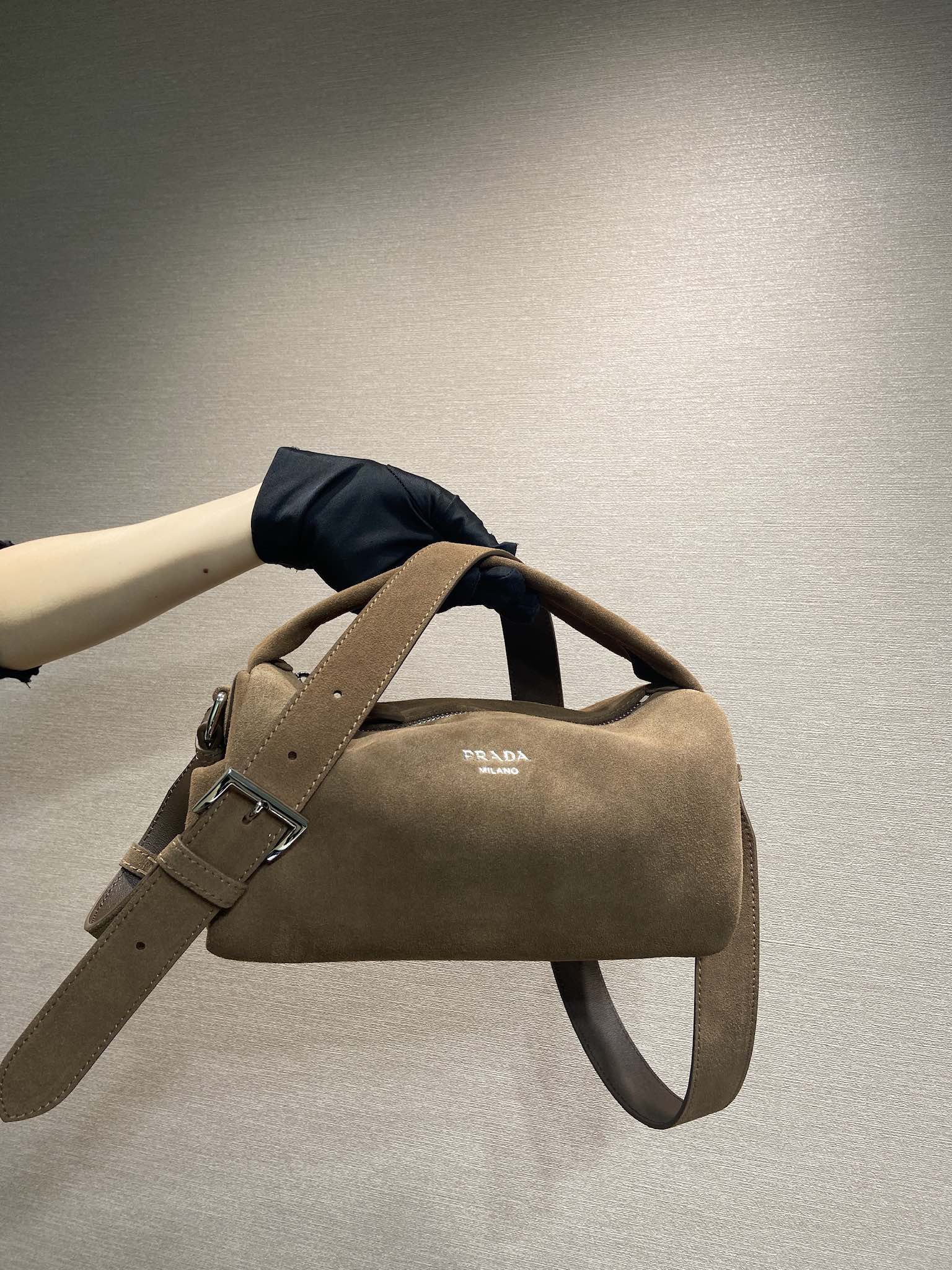 Premium Prada Suede Leather Replica Shoulder Bag - Image 3