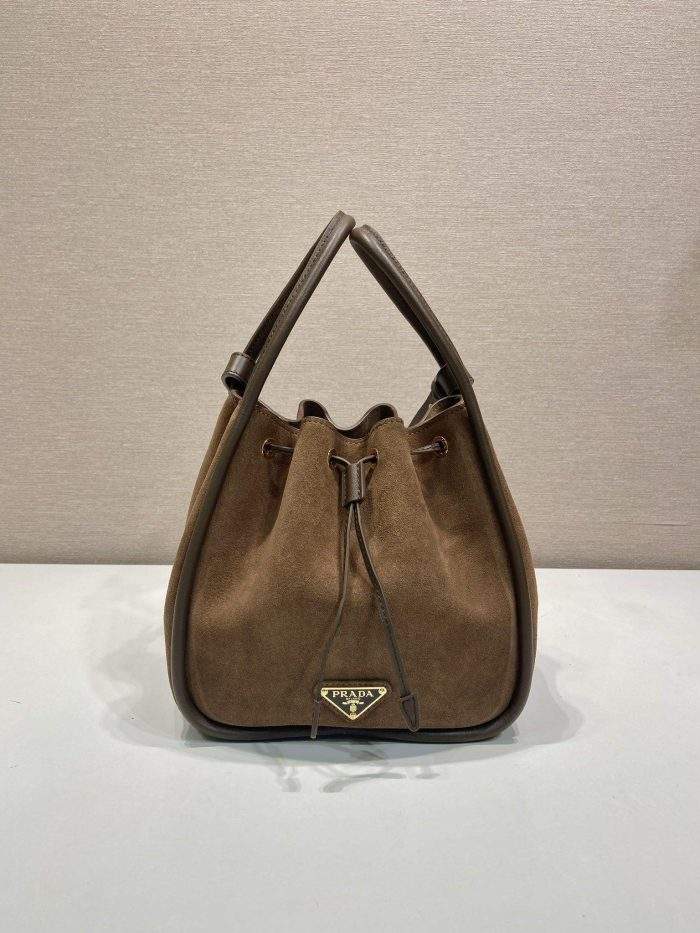 Premium Prada Darling Suede Mini Replica Bucket Bag