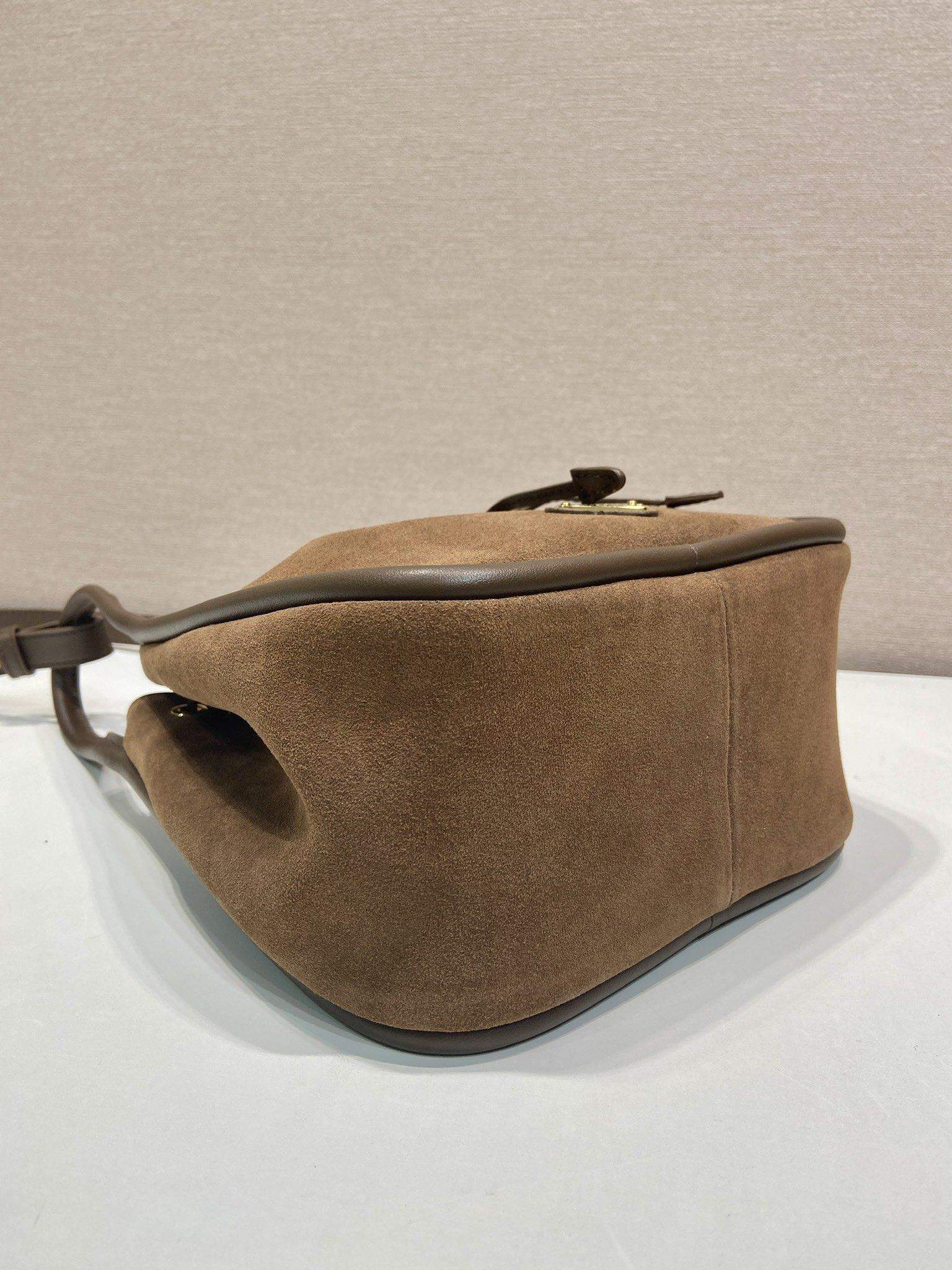 Premium Prada Darling Suede Mini Replica Bucket Bag - Image 6