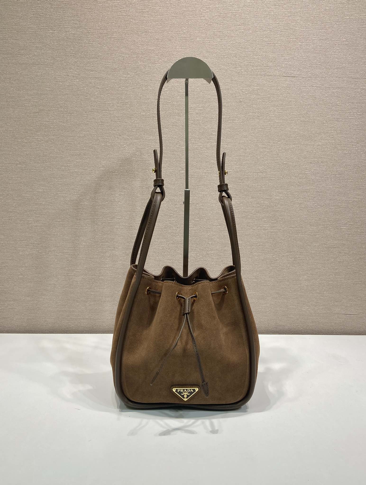 Premium Prada Darling Suede Mini Replica Bucket Bag - Image 3