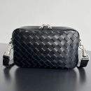 Shop Bottega Veneta Small Intrecciato Camera Replica Bag - Black