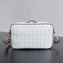 Shop Bottega Veneta Small Intrecciato Camera Replica Bag - White