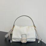 Shop Fendi Replica Mamma Baguette Medium Bag - White