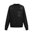 Copy Prada Cotton Replica Sweatshirt With Re-Nylon Details - Black