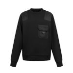 Copy Prada Cotton Replica Sweatshirt With Re-Nylon Details