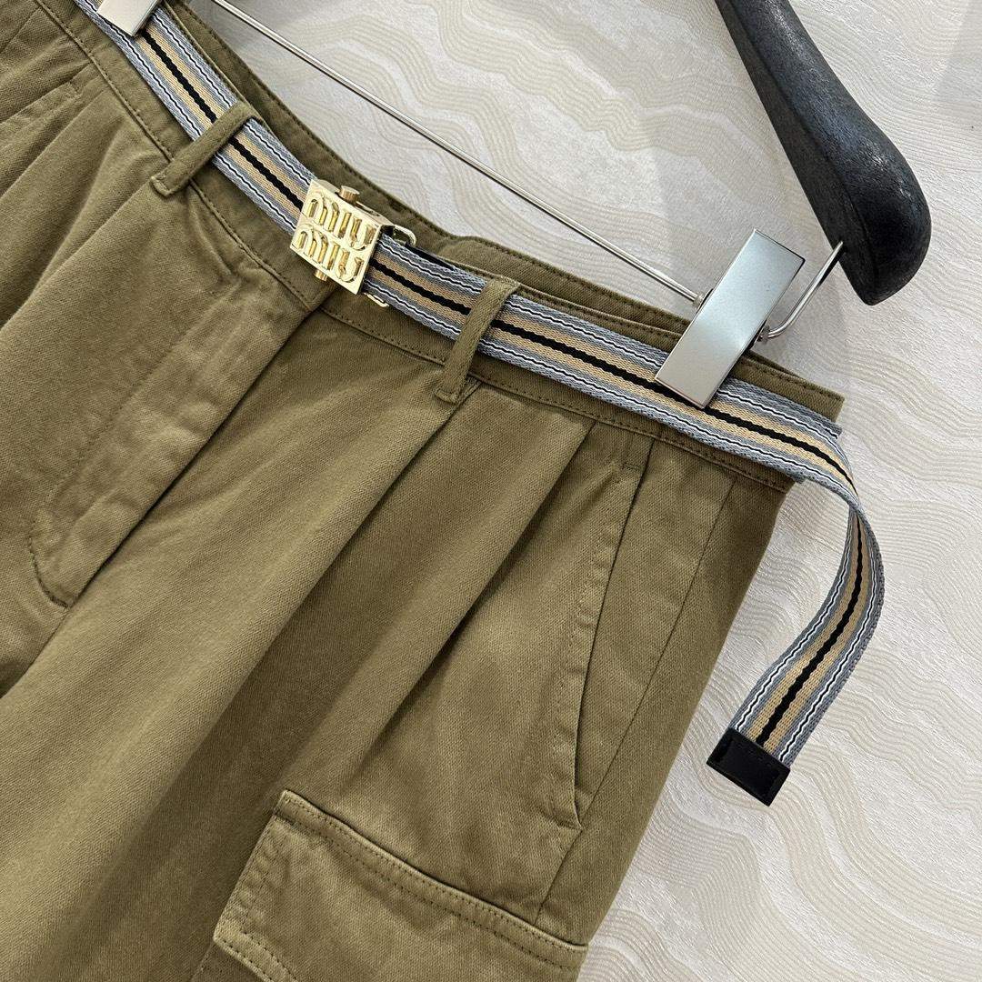 Shop Miu Miu Garment-Dyed Cotton Satin Replica Shorts - Image 4