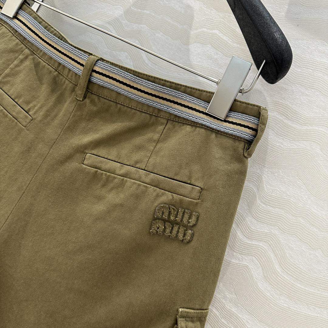 Shop Miu Miu Garment-Dyed Cotton Satin Replica Shorts - Image 8