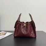 Copy Grained Calfskin 25 Small Replica Handbag - Burgundy