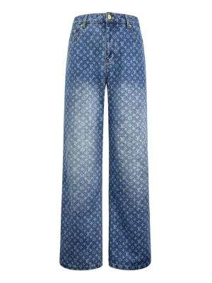 Finest Louis Vuitton Monogram Flared Replica Jeans