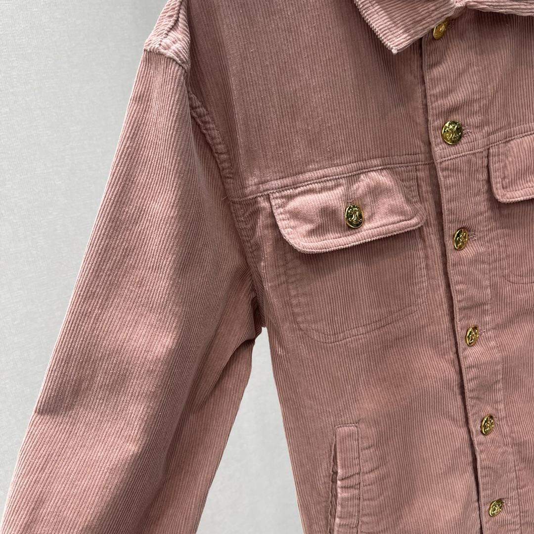 Luxury Replica Celine Car Coat Jacket In Corduroy - Image 4