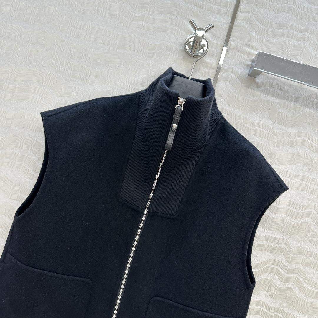 Luxury Hermes Cashmere Full-Zip Replica Vest - Image 3