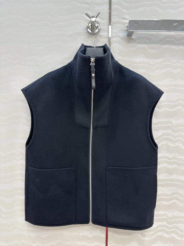 Luxury Hermes Cashmere Full-Zip Replica Vest
