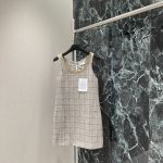 Finest Wool & Cotton Tweed Replica Short Dress