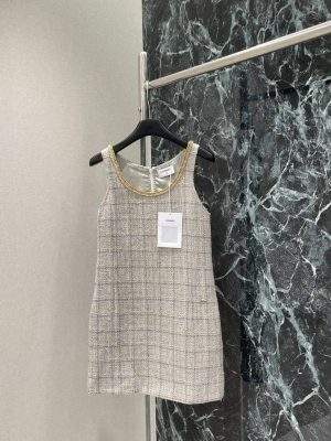 Finest Wool & Cotton Tweed Replica Short Dress