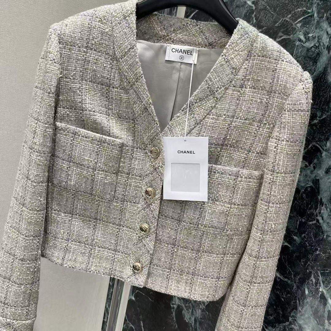 Exact Copy Wool & Cotton Tweed Replica Jacket - Image 3