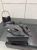 Buy Yves Saint Laurent Babylone Slingback Flats In Satin Crepe