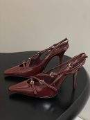 Best Miu Miu Patent Leather Replica Slingbacks With Buckles