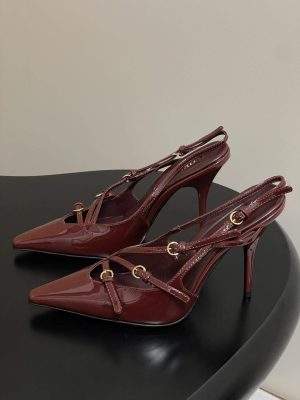 Best Miu Miu Patent Leather Replica Slingbacks With Buckles