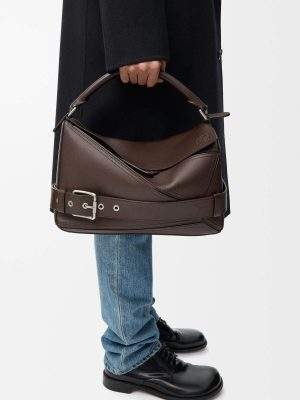 Elite Loewe Large Puzzle Replica Biker Bag In Shiny Calfskin