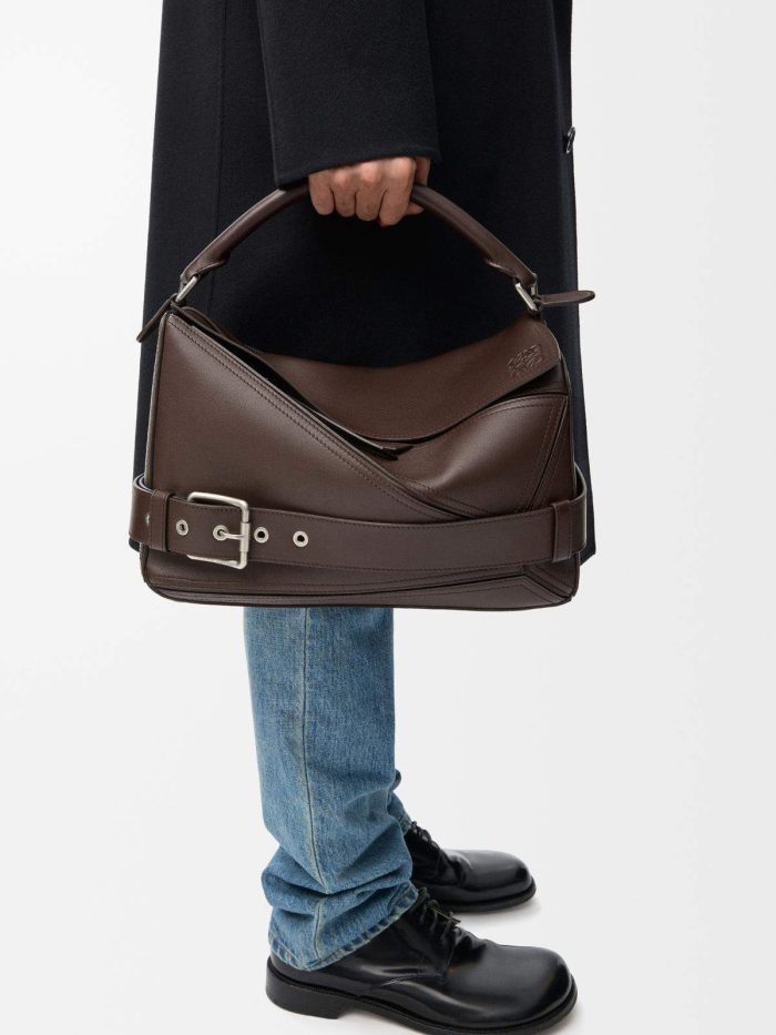 Elite Loewe Large Puzzle Replica Biker Bag In Shiny Calfskin