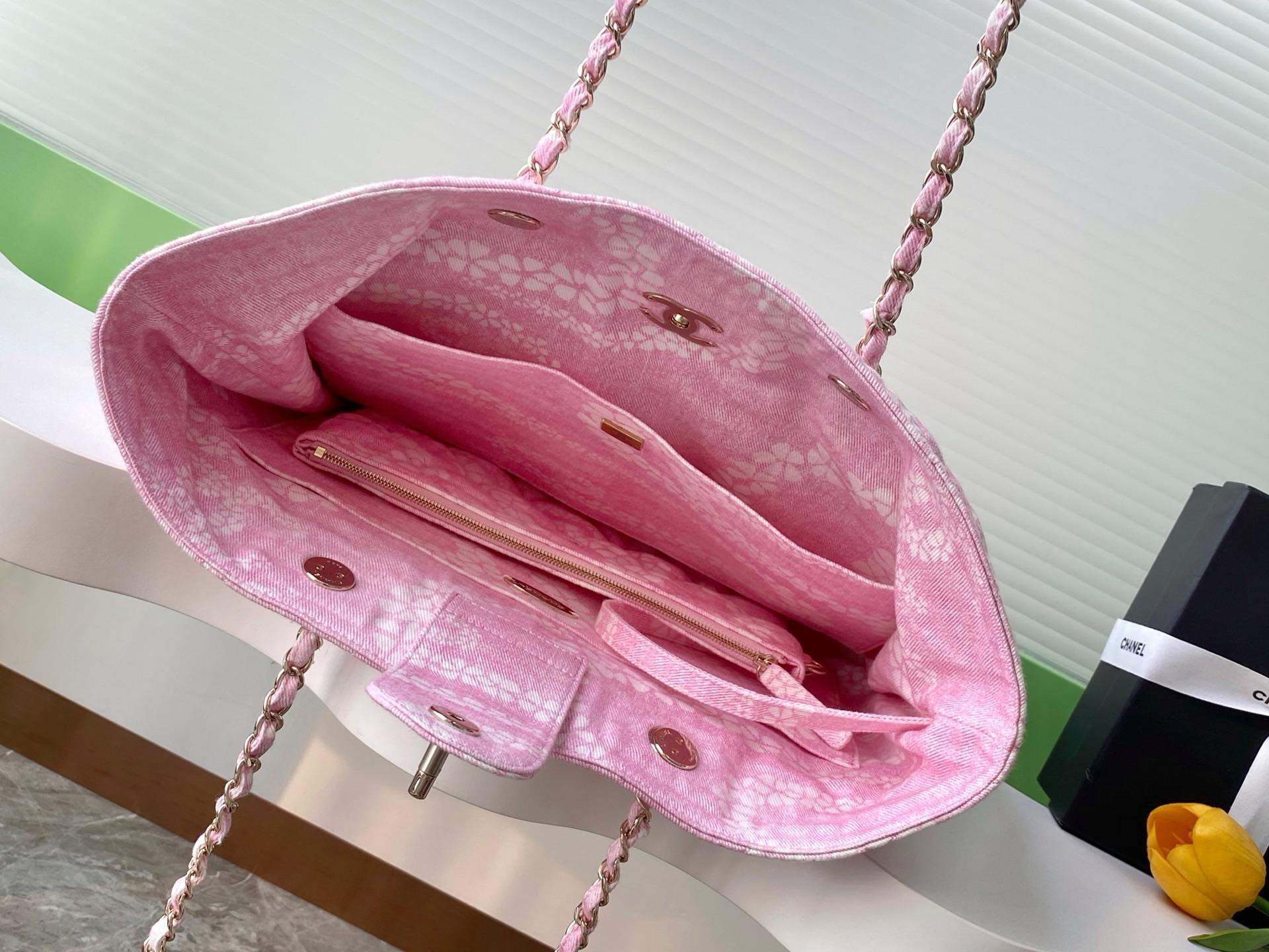 Luxury Printed Denim Replica Shopping Bag - Image 8