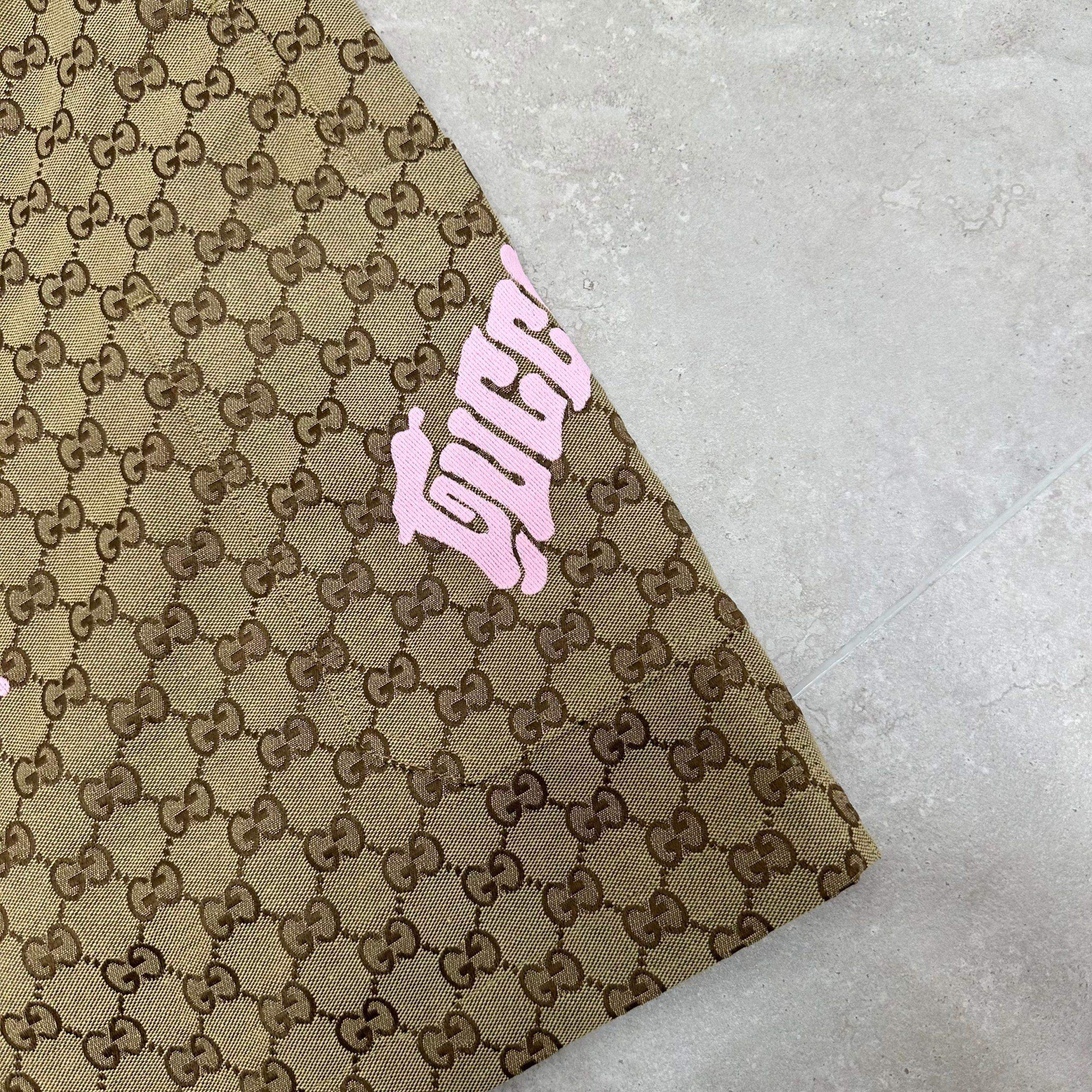 Shop Gucci Embroidered Canvas Linen Blend Replica Shorts - Image 7