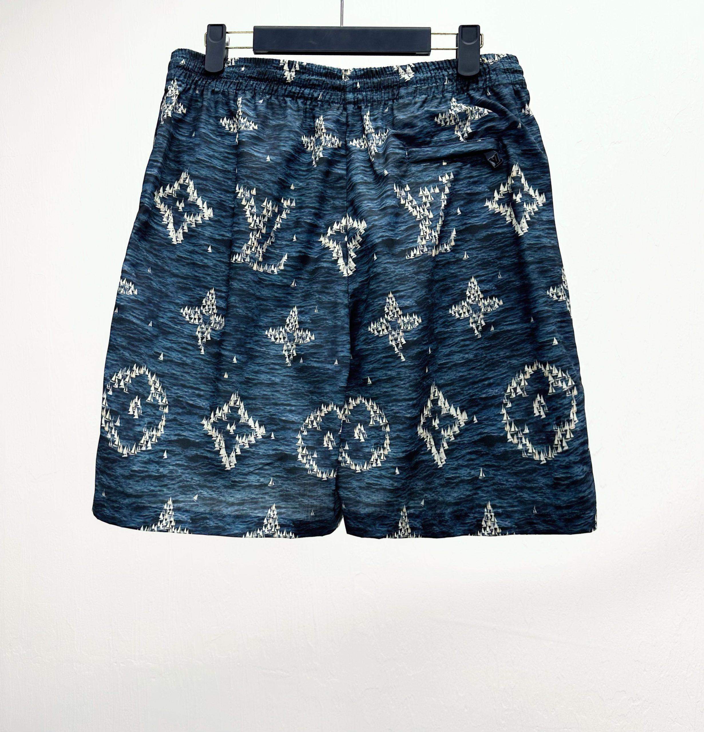 Copy Louis Vuitton Printed Monogram Replica Swim Shorts - Image 2