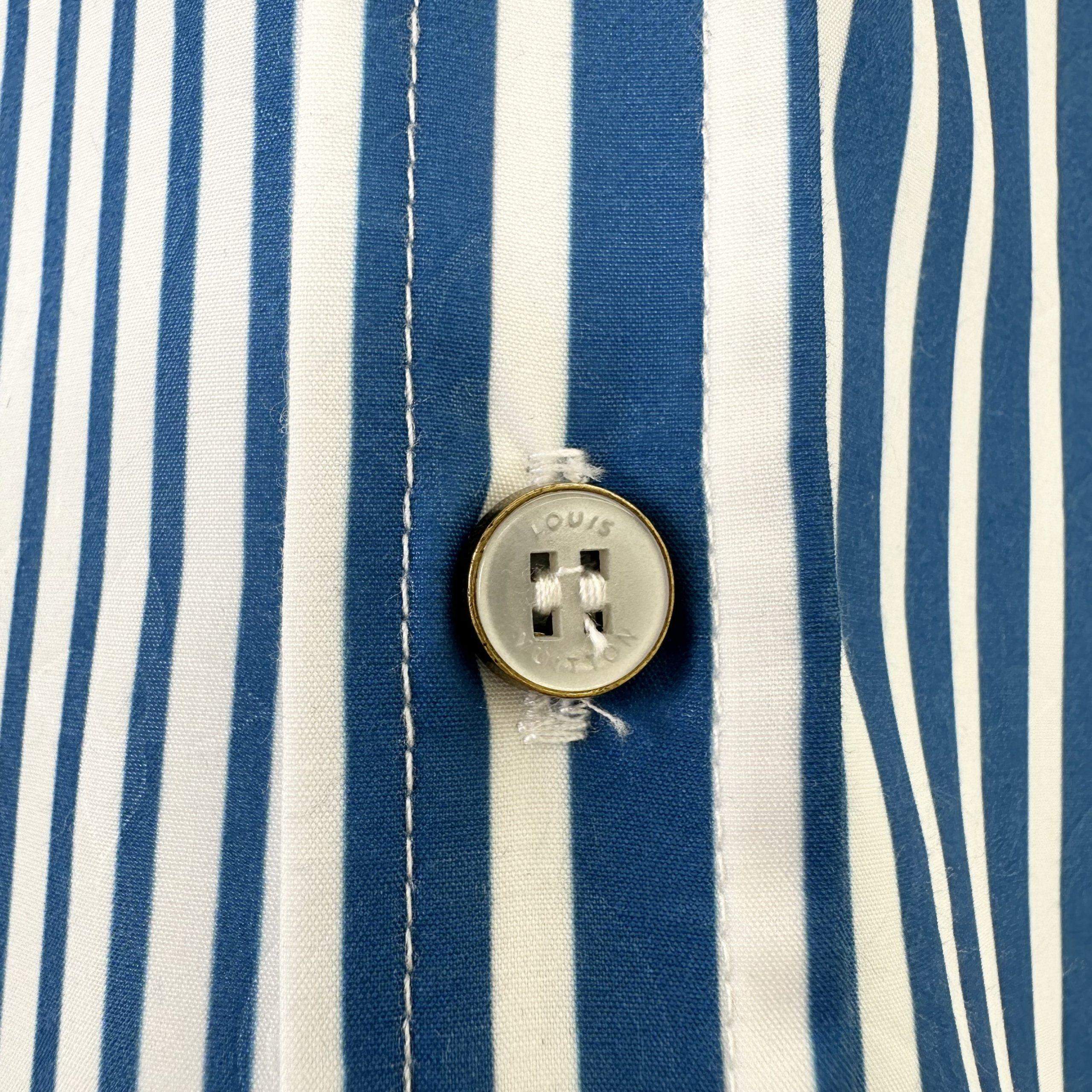 Luxury Louis Vuitton Monogram Patchwork Striped Replica Shirt - Image 7