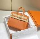 Hermes Birkin Platinum Togo Leather Replica Bag With Gold-Tone Metal 30 cm - Orange