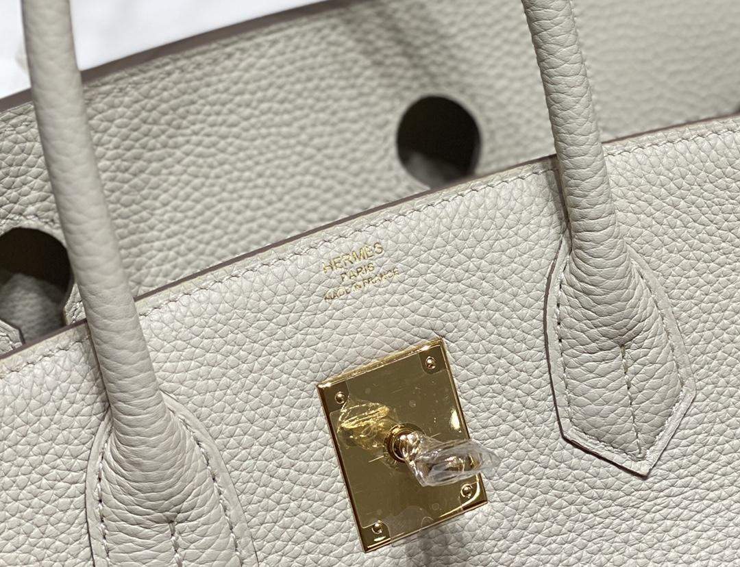 Hermes Birkin Platinum Togo Leather Replica Bag With Gold-Tone Metal 30 cm - Image 6