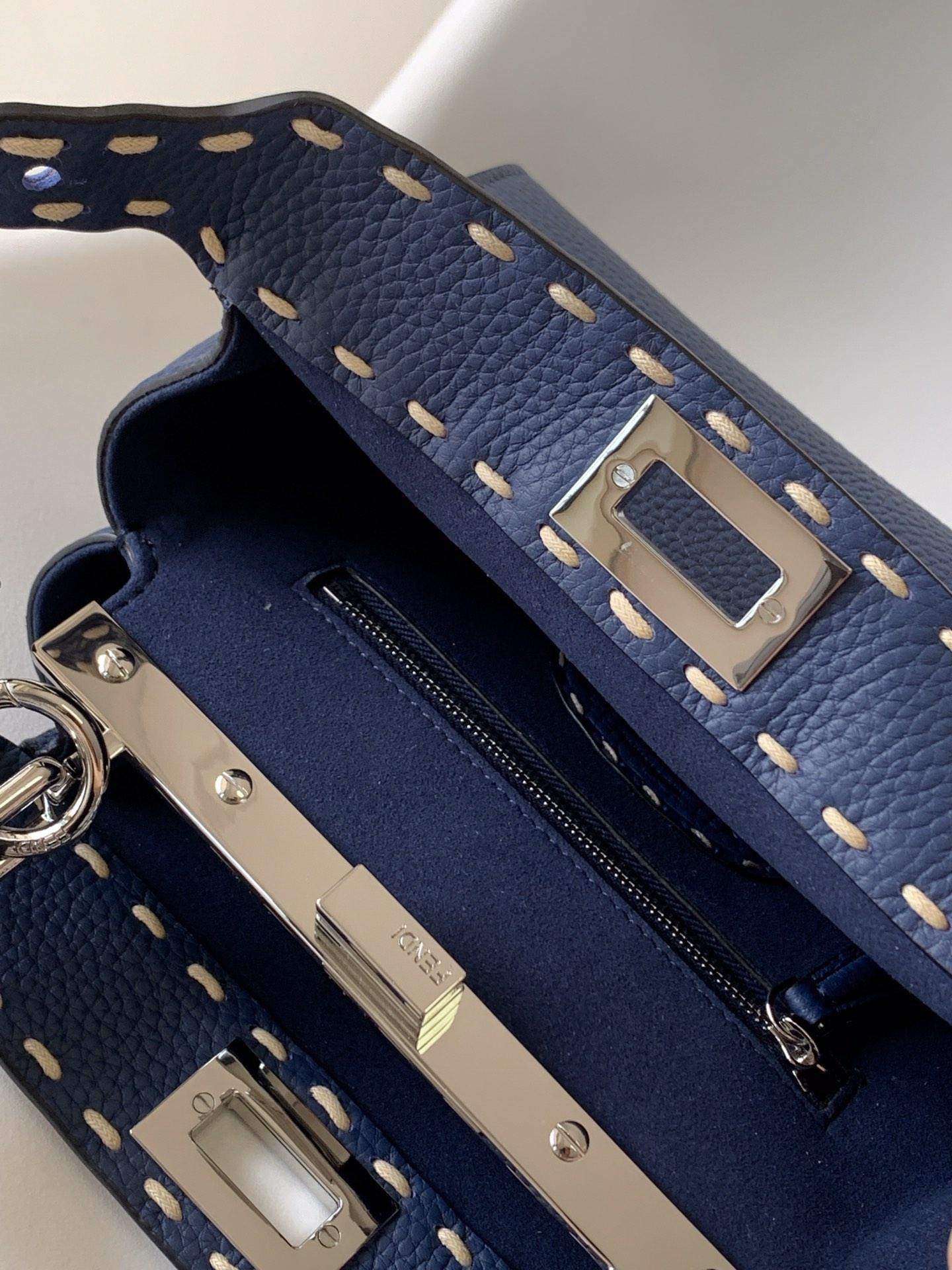 Premium Fendi Peekaboo Mini Selleria Replica Bag With 220 Hand-Sewn Topstitches - Image 5