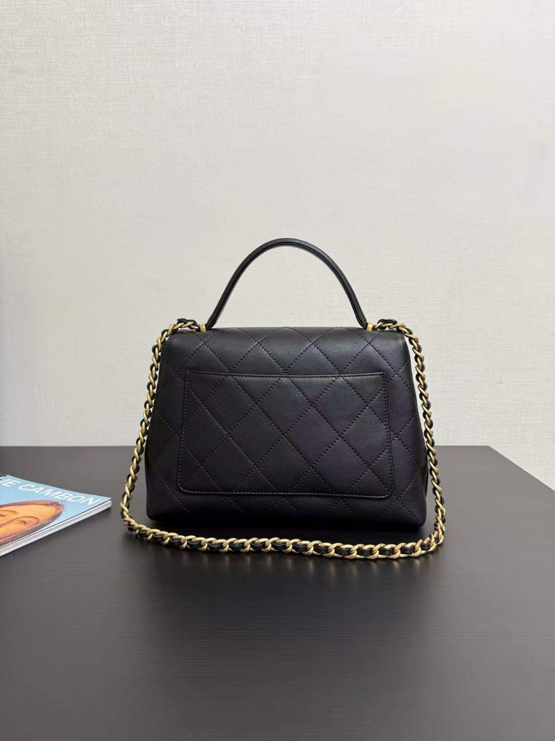 Copy Large Replica Flap Bag With Top Handle - Image 2