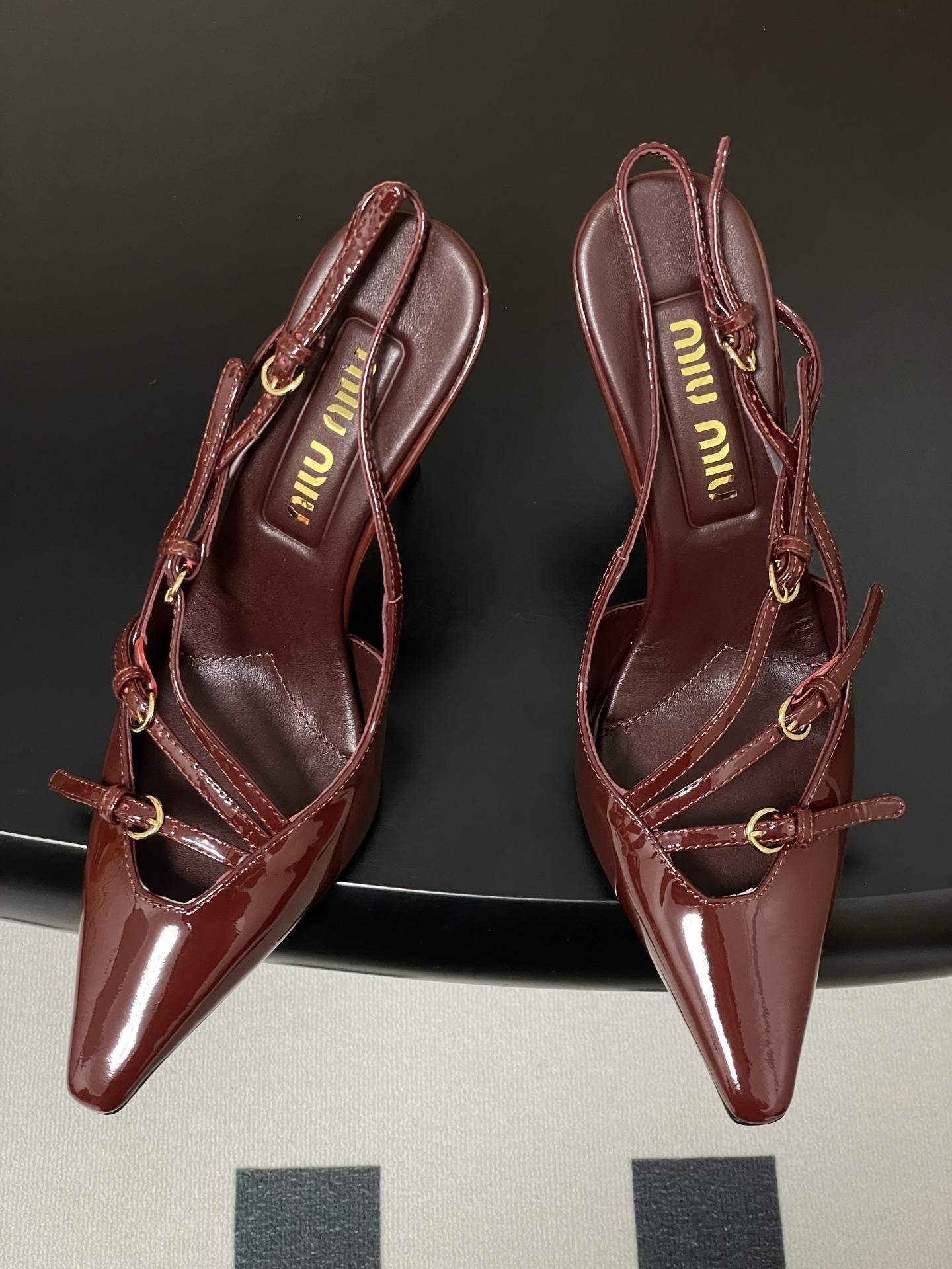 Best Miu Miu Patent Leather Replica Slingbacks With Buckles - Image 2