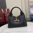 Shop Gucci Softbit Medium Replica Top Handle Bag - Black