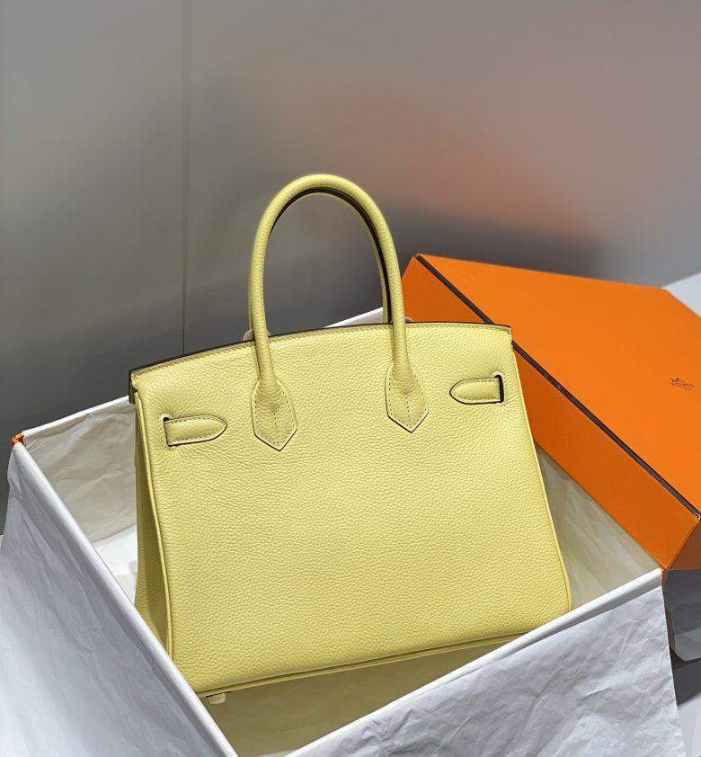 Hermes Birkin Platinum Togo Leather Replica Bag With Gold-Tone Metal 25 cm - Image 2