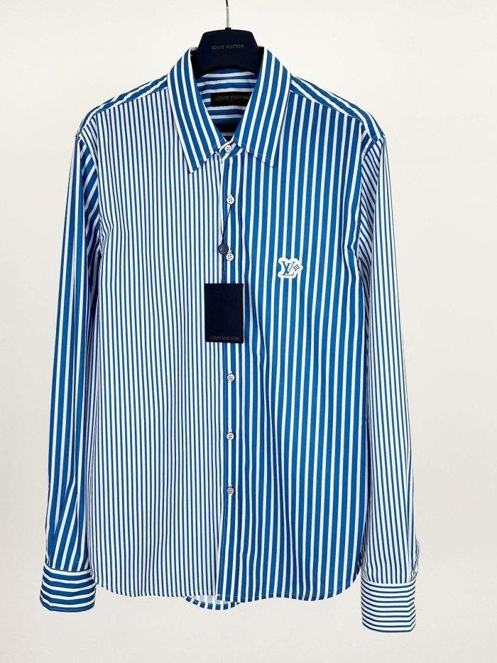 Luxury Louis Vuitton Monogram Patchwork Striped Replica Shirt