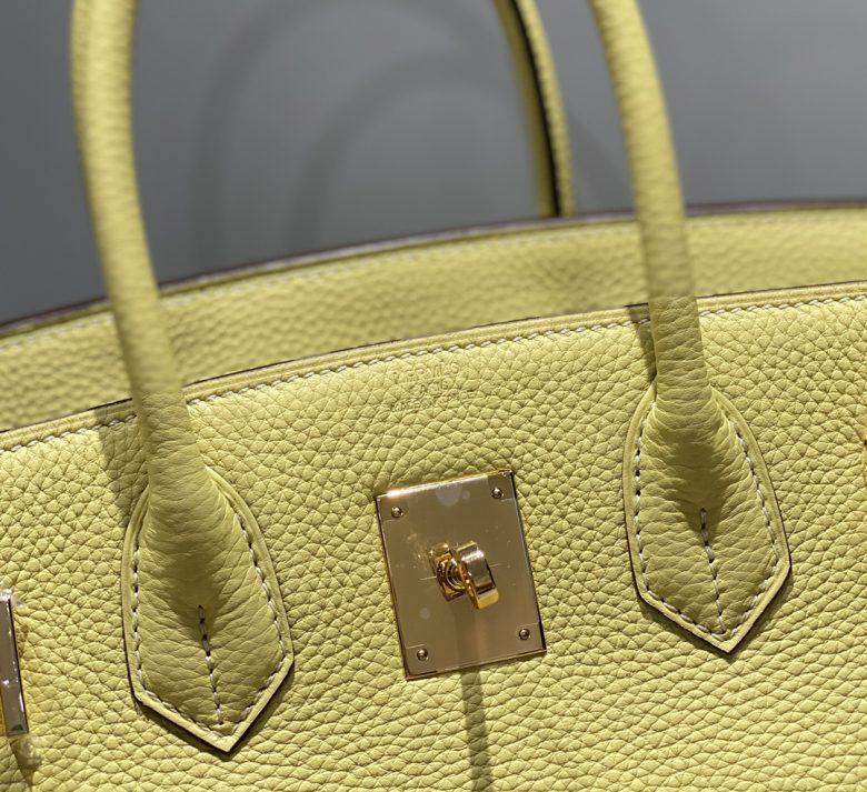 Hermes Birkin Platinum Togo Leather Replica Bag With Gold-Tone Metal 25 cm - Image 5