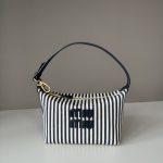 Premium Miu Miu Jacquard Fabric Replica Pouch With Logo