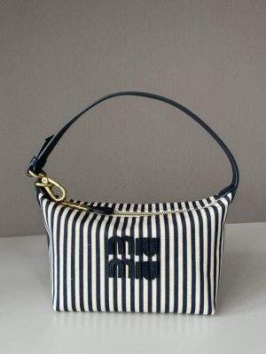 Premium Miu Miu Jacquard Fabric Replica Pouch With Logo