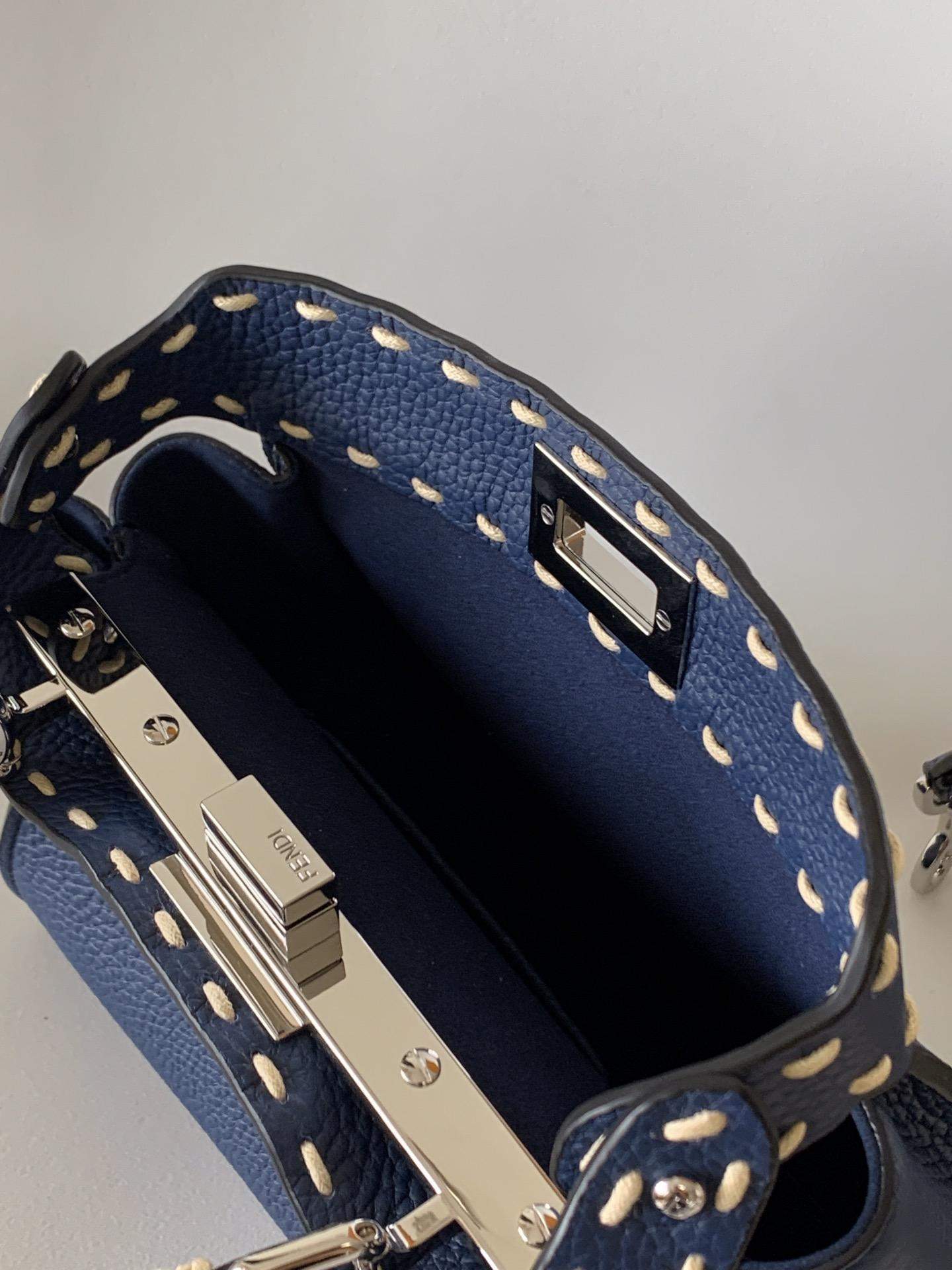 Premium Fendi Peekaboo Mini Selleria Replica Bag With 220 Hand-Sewn Topstitches - Image 4