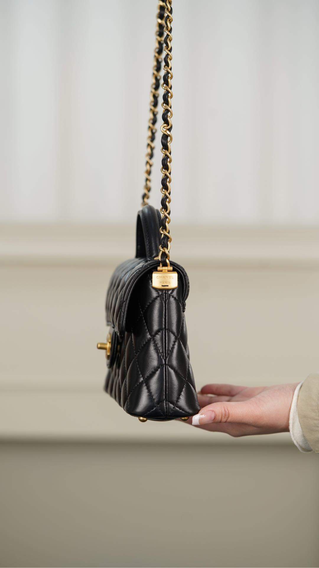 Shop Small Replica Flap Bag With Top Handle - Image 9