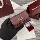Premium Gucci Softbit Replica Card Case - Burgundy