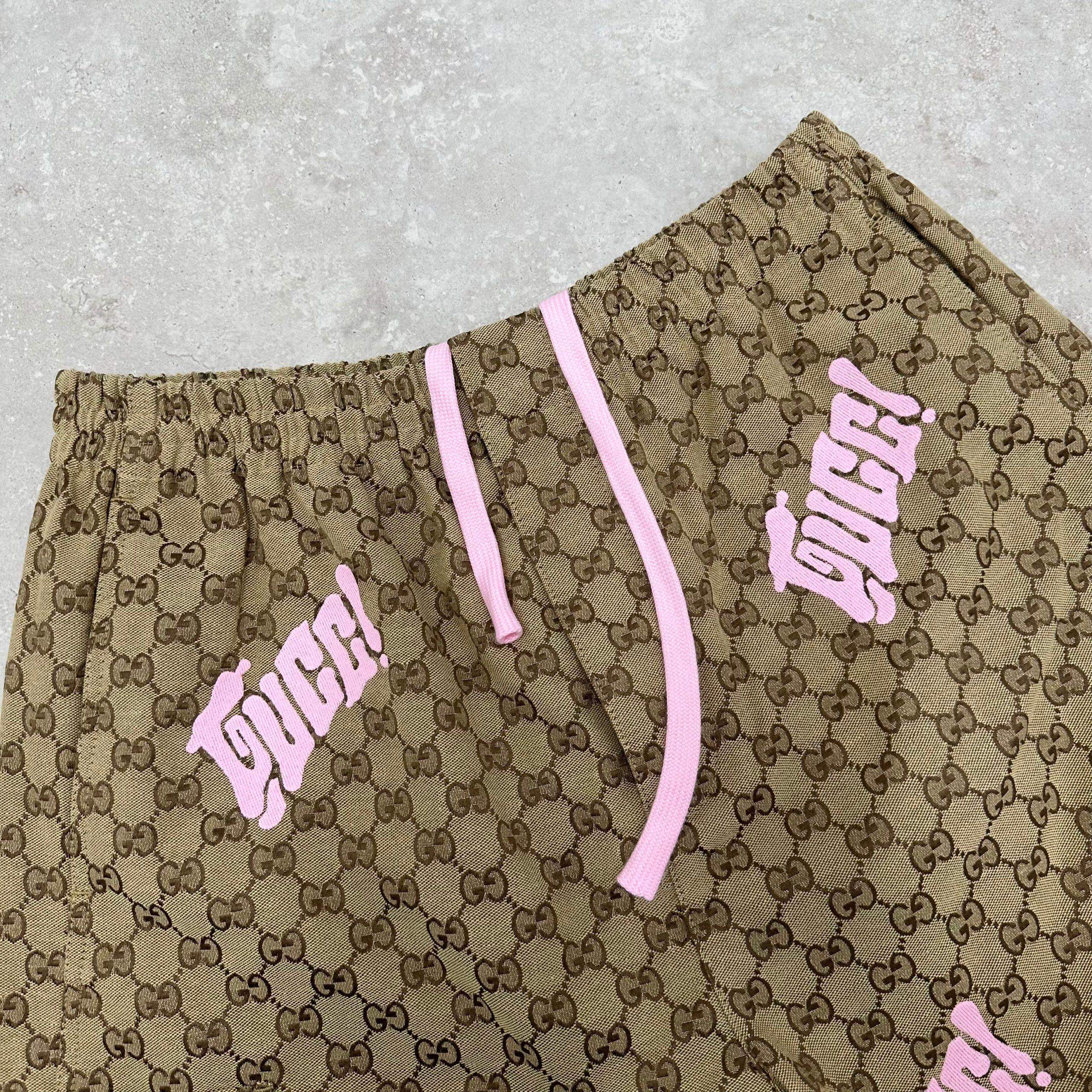 Shop Gucci Embroidered Canvas Linen Blend Replica Shorts - Image 3