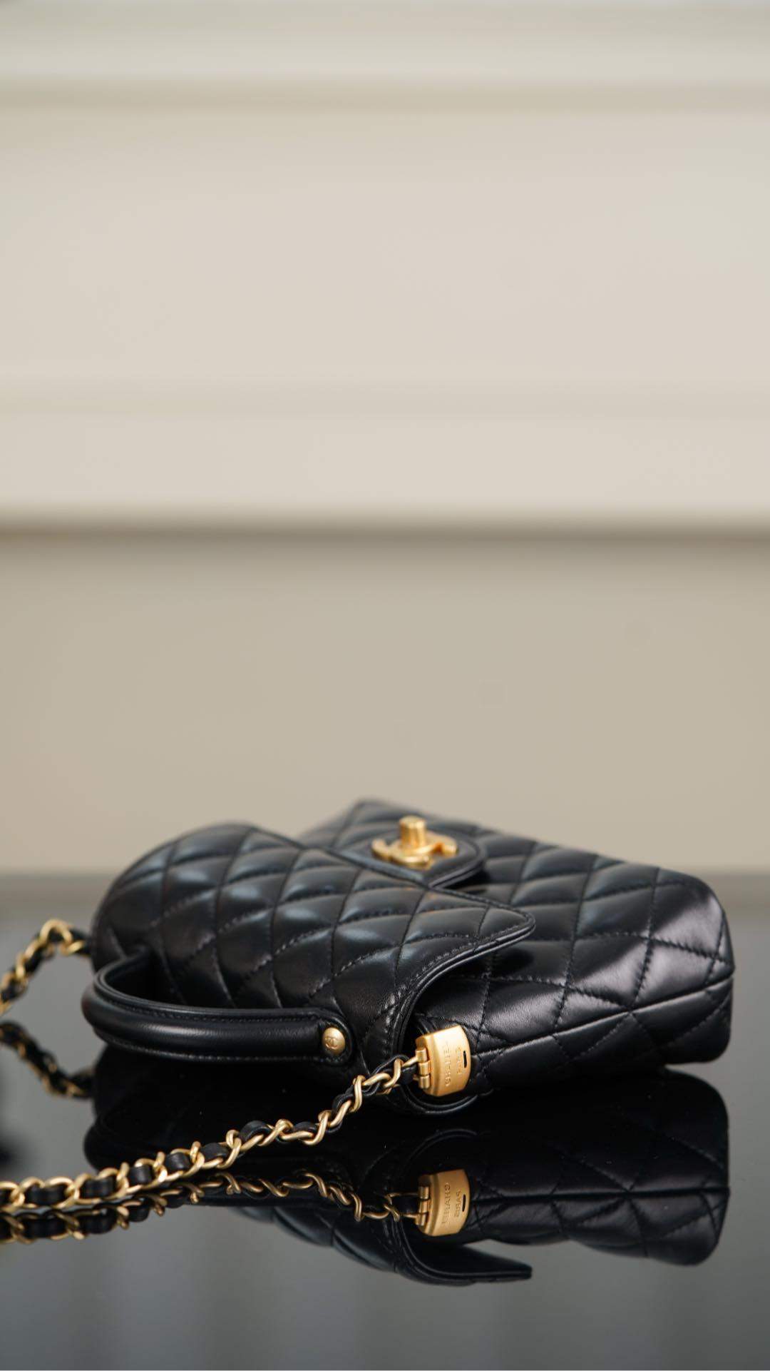 Shop Small Replica Flap Bag With Top Handle - Image 6