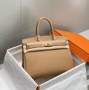 Hermes Birkin Platinum Togo Leather Replica Bag With Gold-Tone Metal 30 cm - Light Brown