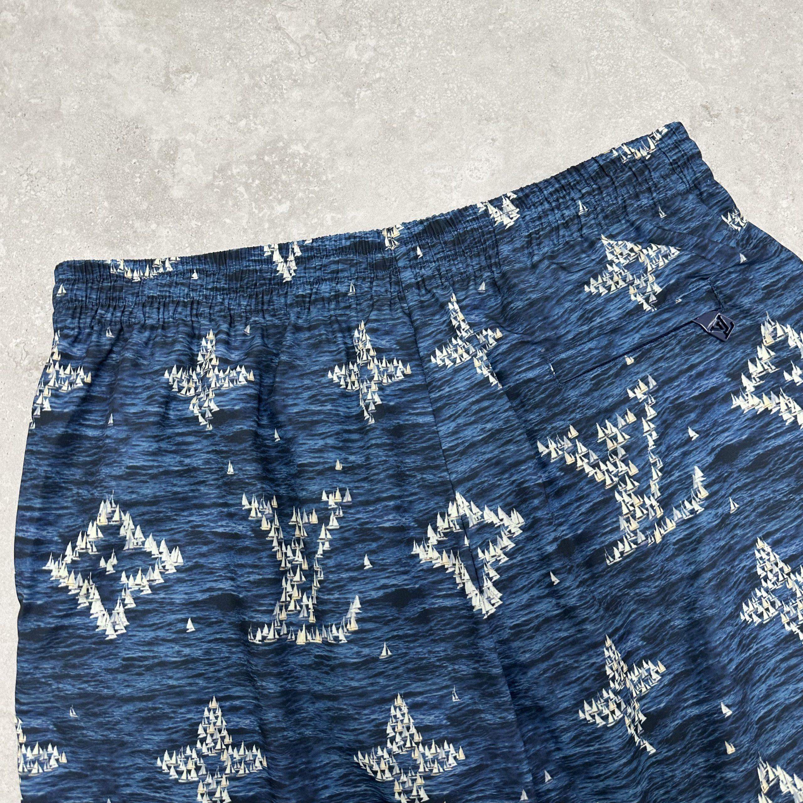 Copy Louis Vuitton Printed Monogram Replica Swim Shorts - Image 4