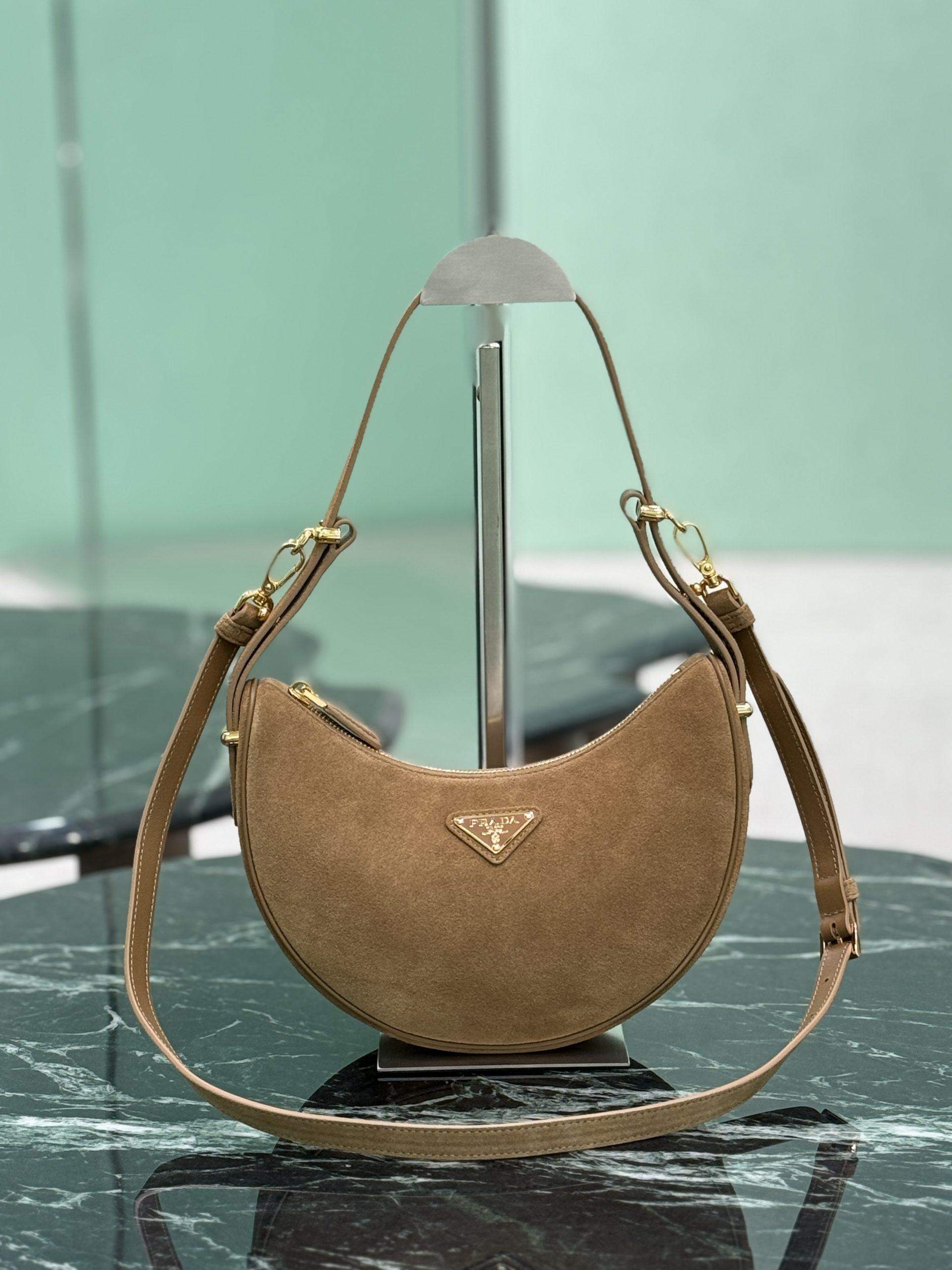 Supreme Prada Arqué Suede Replica Shoulder Bag