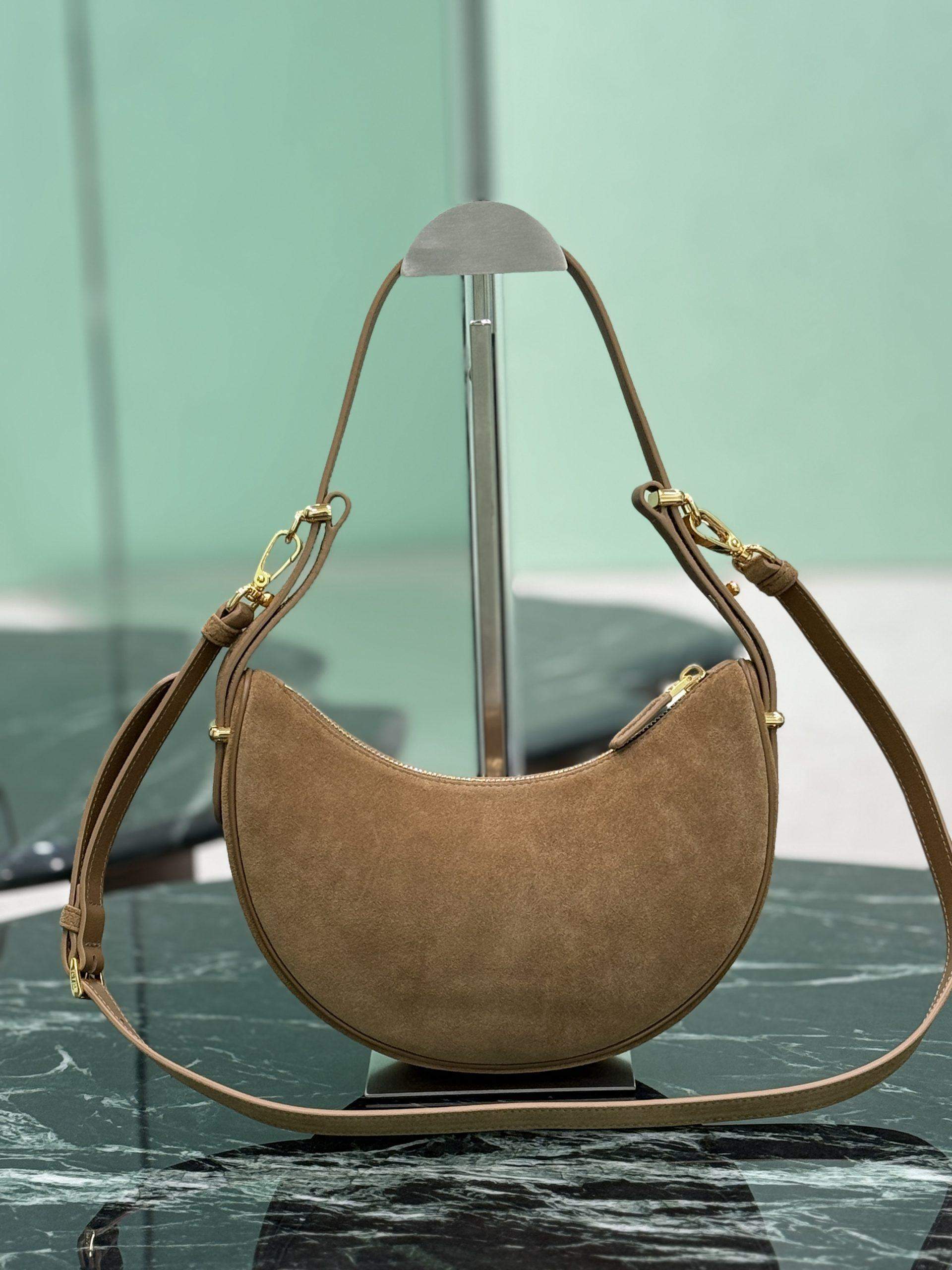 Supreme Prada Arqué Suede Replica Shoulder Bag - Image 2