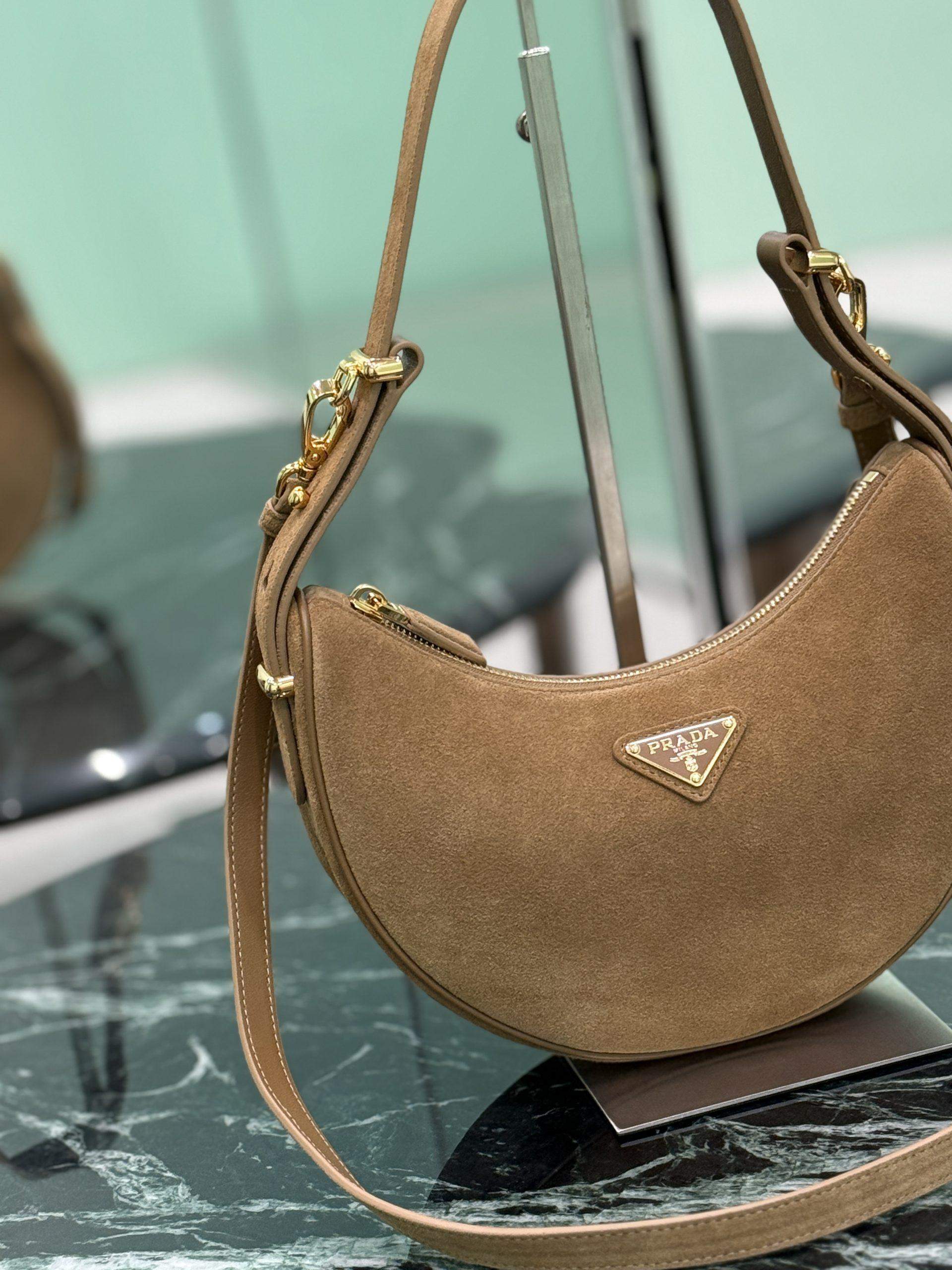 Supreme Prada Arqué Suede Replica Shoulder Bag - Image 4